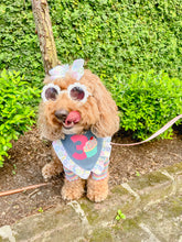 Load image into Gallery viewer, Number Cupcake dog bandana with soft macrame cord tie closure available with or without cupcake ribbon ruffle (look for matching bow)
