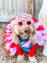 Load image into Gallery viewer, Raggy Heart applique dog bandana with soft macrame cord tie closure
