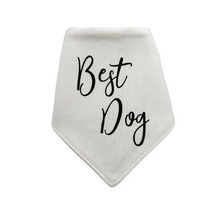 Load image into Gallery viewer, Best Dog Wedding Bandana with soft macrame cord tie closure
