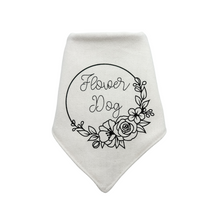 Load image into Gallery viewer, Flower Dog Wedding Bandana with soft macrame cord tie closure
