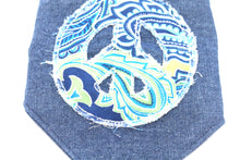 Load image into Gallery viewer, Let&#39;s Find Peace Machine Applique Dog Bandana with Soft Macrame Cord Tie Closure
