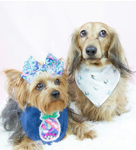 Load image into Gallery viewer, Pineapple Machine Appliqué Dog Bandana with Soft Macrame Cord Tie Closure
