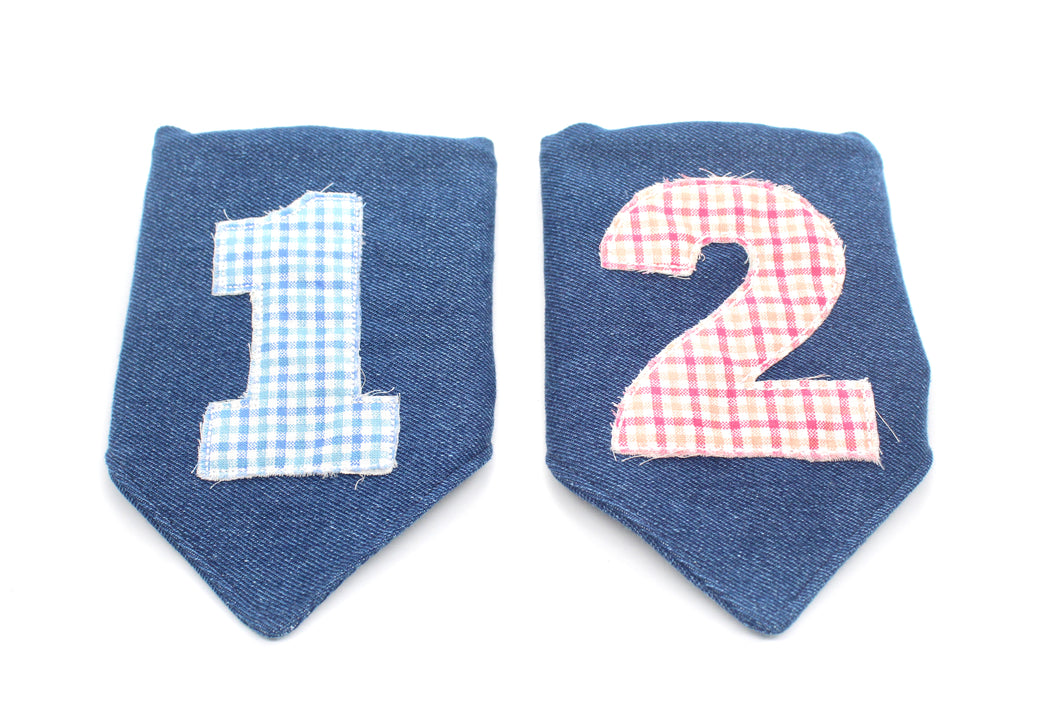 Happy Barkday Number Choice Dog Bandana with Macrame Cord Tie Closure