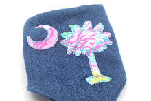 Load image into Gallery viewer, Palmetto Tree Machine Appliqué Dog Bandana with Soft Macrame Cord Tie Closure
