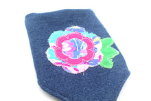 Load image into Gallery viewer, Flower Machine Appliqué Dog Bandana with Soft Macrame Cord Tie Closure
