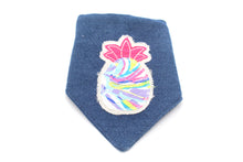 Load image into Gallery viewer, Pineapple Machine Appliqué Dog Bandana with Soft Macrame Cord Tie Closure
