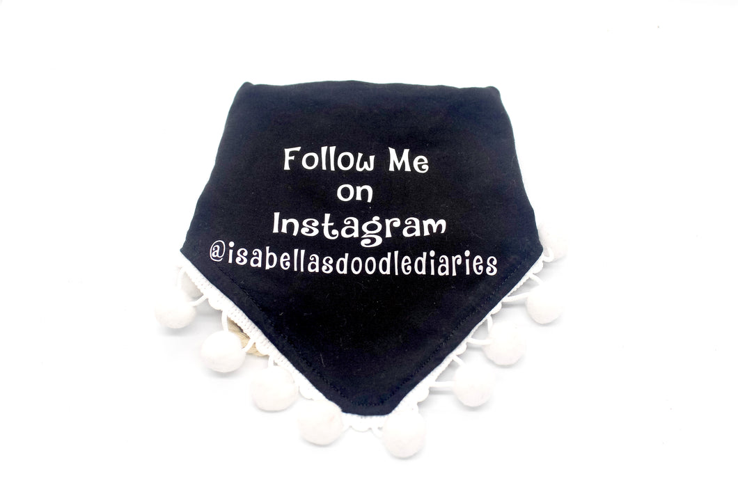 Instagram Influencer Dog bandana with Soft Macrame Cord Tie Closure and FREE personalization