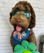 Load image into Gallery viewer, Be The Rainbow Machine Applique Dog Bandana with Soft Macrame Cord Tie Closure
