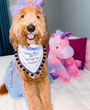 Load image into Gallery viewer, Instagram Influencer Dog bandana with Soft Macrame Cord Tie Closure and FREE personalization
