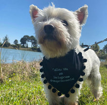 Load image into Gallery viewer, Instagram Influencer Dog bandana with Soft Macrame Cord Tie Closure and FREE personalization
