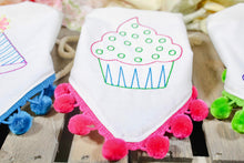 Load image into Gallery viewer, Time To Pawty Dog Bandana with Soft Macrame Cord Tie Closure You Choose Design
