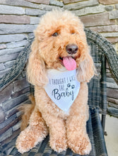 Load image into Gallery viewer, I Thought I was the Baby dog bandana with soft macrame cord tie closure
