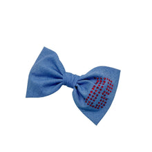 Load image into Gallery viewer, Custom Rhinestone Initial Bow Tie- Hair Clip, Over the Collar or elastic headband
