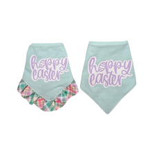 Load image into Gallery viewer, Hoppy Easter dog bandana with soft macrame cord tie closure available with or without ruffle trim (look for matching hair bow)
