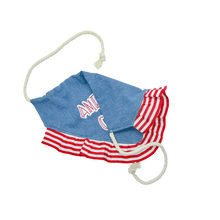 Load image into Gallery viewer, American Cutie bandana with soft macrame cord tie closure available with or without ribbon ruffle trim
