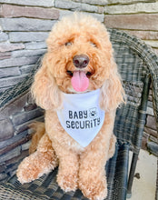 Load image into Gallery viewer, Baby Security dog bandana with soft macrame cord tie closure
