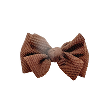 Load image into Gallery viewer, NEW PRODUCT ALERT Brand new layered waffle bows in 4 color choices made with Alligator hair clip, over the collar or elastic headband
