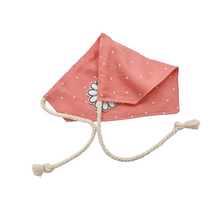Load image into Gallery viewer, Feltie daisy dog bandana with soft macrame cord tie closure (look for matching hair bow and bow tie)
