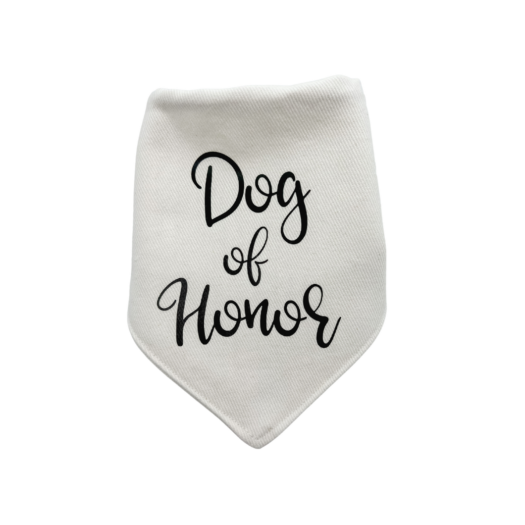 Dog of Honor Wedding Bandana with soft macrame cord tie closure