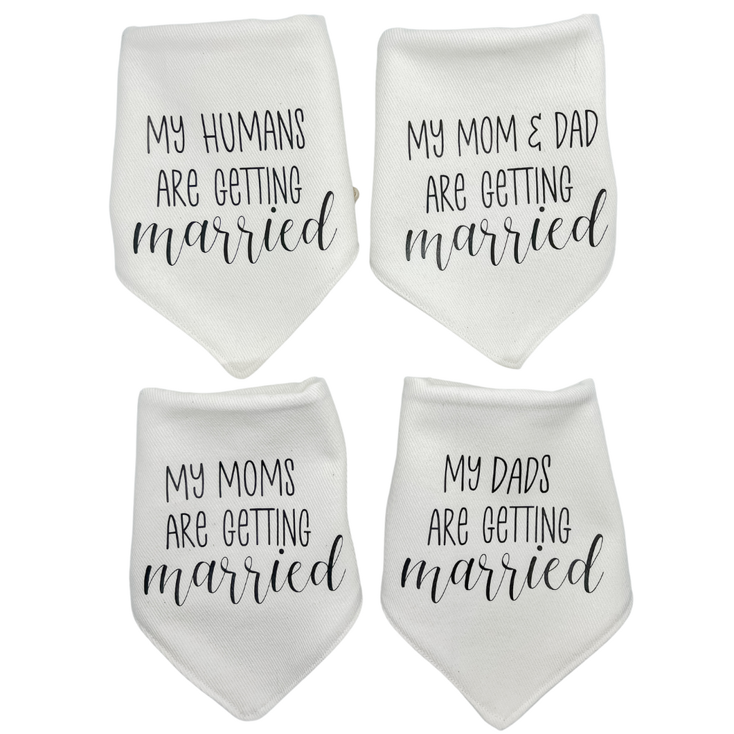 My Humans/ Mom&Dad/ Moms/ Dads Wedding Bandana with soft macrame cord tie closure