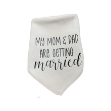 Load image into Gallery viewer, My Humans/ Mom&amp;Dad/ Moms/ Dads Wedding Bandana with soft macrame cord tie closure
