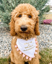 Load image into Gallery viewer, Instagram Influencer Dog bandana with Soft Macrame Cord Tie Closure and FREE personalization

