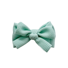 Load image into Gallery viewer, NEW PRODUCT ALERT Brand new layered waffle bows in 4 color choices made with Alligator hair clip, over the collar or elastic headband
