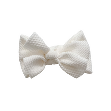 Load image into Gallery viewer, NEW PRODUCT ALERT Brand new layered waffle bows in 4 color choices made with Alligator hair clip, over the collar or elastic headband
