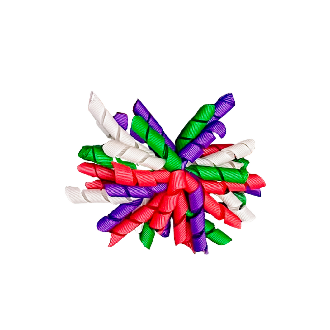Bright Colors Korker Ribbon Hair Bow  Made with an  Alligator  hairclip or elastic headband