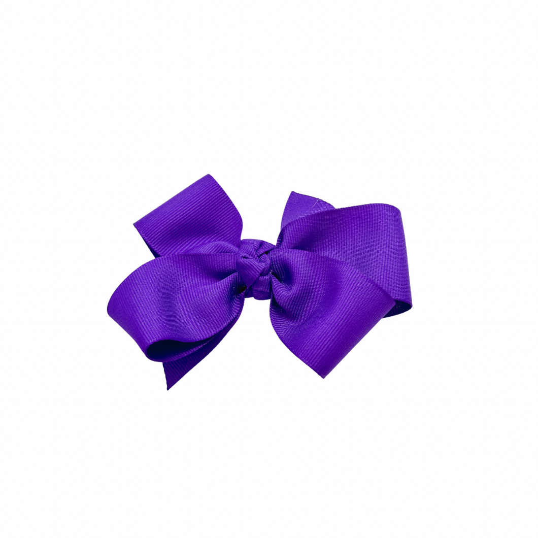 Purple 1.5 in Grosgrain Hair bow  Made with an  Alligator Hair clip or elastic headband