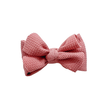 Load image into Gallery viewer, NEW PRODUCT ALERT Brand new layered waffle bows in 4 color choices made with Alligator hair clip, over the collar or elastic headband
