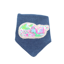 Load image into Gallery viewer, Whale Machine Appliqué Dog Bandana with Soft Macrame Cord Tie Closure
